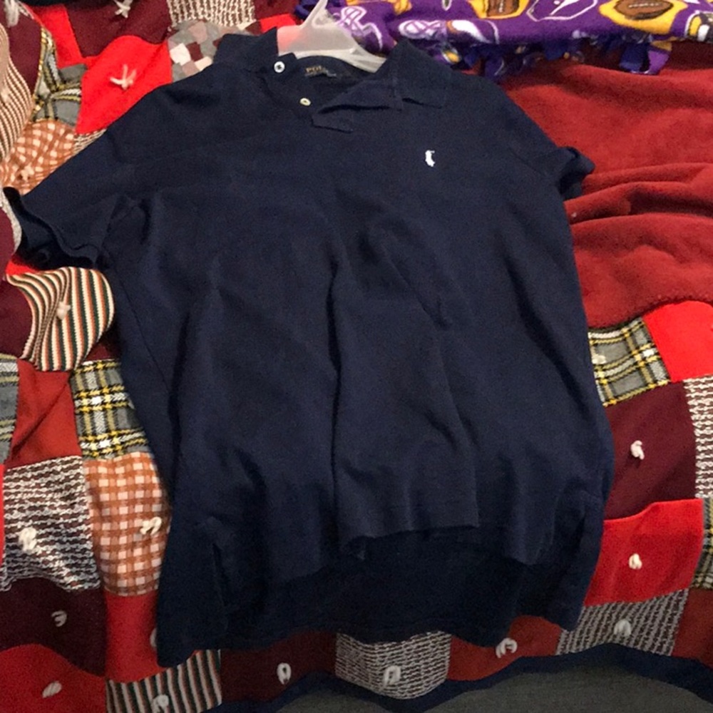Blue polo shirt